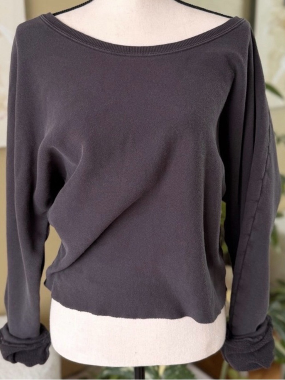 Joah Brown Dark Cherry Brown French Terry Dolman Sweatshirt Like New